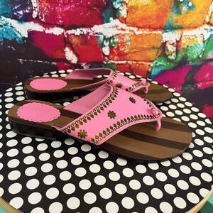 Gap Leather Upper PinkBoho Flat Sandals New Size 6